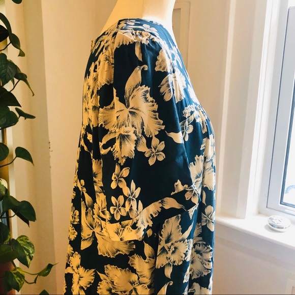 Vintage midi hibiscus Hawaiian tent dress s/m - Picture 6 of 14